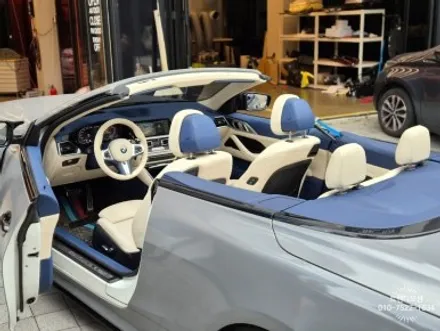 BMW 4시리즈 컨버터블 요트블루베이지 실내 커스텀(가죽교체+도색) / 인천 서구 가정동