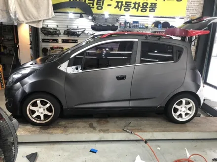 [별내 랩핑샵]쉐보레 스파크차량 전체랩핑제거및 사틴메탈브러쉬 전체시공 작업/남양주랩핑/구리랩핑 / 경기 화성