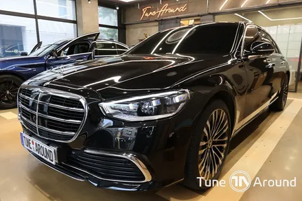 벤츠 W223 S500 실내의 완성 송풍구엠비언트 피아노트림 포함 5가지 시공 / 성남,분당,판교
