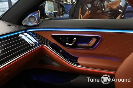 벤츠 W223 S500 실내의 완성 송풍구엠비언트 피아노트림 포함 5가지 시공 / 성남,분당,판교