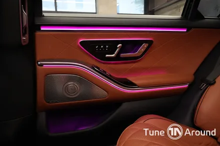 벤츠 W223 S500 실내의 완성 송풍구엠비언트 피아노트림 포함 5가지 시공 / 성남,분당,판교
