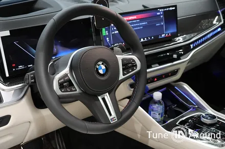 BMW X6 M60i 핸들 카본커버 마그네틱 패들쉬프트 M1M2버튼 블랙 레터링 교체 / 성남,분당,판교
