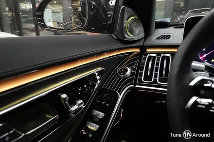 벤츠 W223 S500 액티브엠비언트 전동트위터 천장 부메스터 피아노트림 교체 시공 / 성남,분당,판교