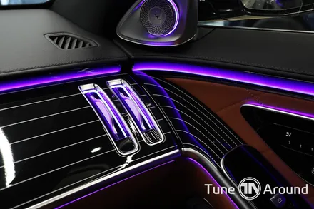 벤츠 W223 S500 실내의 완성 송풍구엠비언트 피아노트림 포함 5가지 시공 / 성남,분당,판교