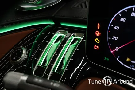 벤츠 W223 S500 실내의 완성 송풍구엠비언트 피아노트림 포함 5가지 시공 / 성남,분당,판교