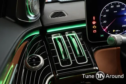 벤츠 W223 S500 실내의 완성 송풍구엠비언트 피아노트림 포함 5가지 시공 / 성남,분당,판교
