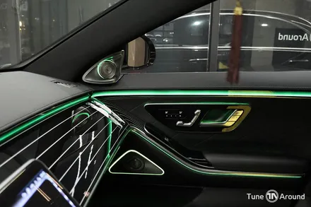 벤츠 W223 S500 액티브엠비언트 전동트위터 천장 부메스터 피아노트림 교체 시공 / 성남,분당,판교