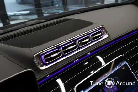 벤츠 W223 S500 실내의 완성 송풍구엠비언트 피아노트림 포함 5가지 시공 / 성남,분당,판교