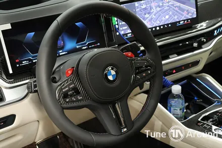 BMW X6 M60i 핸들 카본커버 마그네틱 패들쉬프트 M1M2버튼 블랙 레터링 교체 / 성남,분당,판교