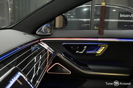 벤츠 W223 S500 액티브엠비언트 전동트위터 천장 부메스터 피아노트림 교체 시공 / 성남,분당,판교