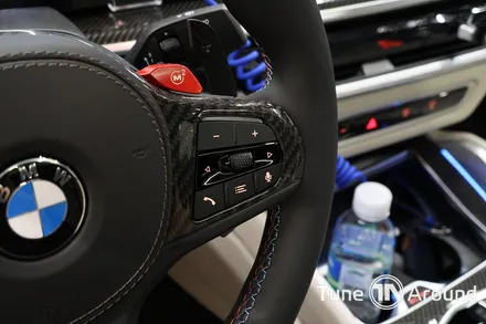 BMW X6 M60i 핸들 카본커버 마그네틱 패들쉬프트 M1M2버튼 블랙 레터링 교체 / 성남,분당,판교