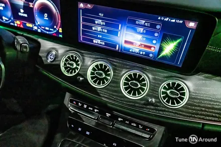 벤츠 E350 송풍구엠비언트와 부메스터 웰컴라이트 퍼들램프 교체 / 성남,분당,판교