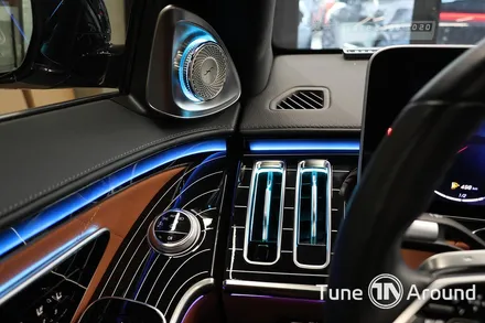 벤츠 W223 S500 실내의 완성 송풍구엠비언트 피아노트림 포함 5가지 시공 / 성남,분당,판교