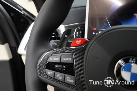 BMW X6 M60i 핸들 카본커버 마그네틱 패들쉬프트 M1M2버튼 블랙 레터링 교체 / 성남,분당,판교