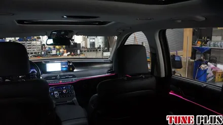 경남 창원 마산 튠플러스 팰리세이드 실내 튜닝 파이버테리어 RGB 풀컬러 엠비언트 라이트 무드등 시공 / 창원 의창구 서상동