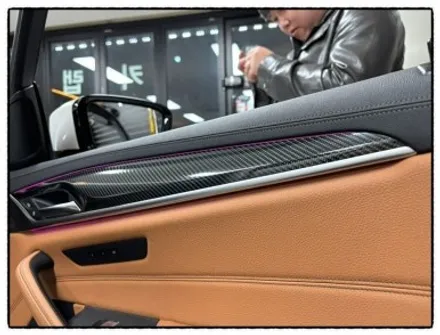 bmw 520i 실내 카본 랩핑. 카본 스포일러. 범퍼 디퓨저 작업으로 변신해 보자!!! / 동대문구 장안동