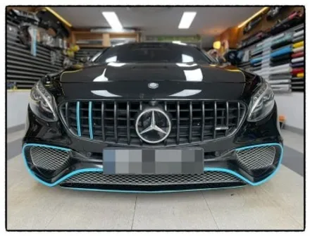 벤츠 s63amg 범퍼 크롬몰딩 교환 및 크롬랩핑 과 코치 라인 작업 / 동대문구 장안동