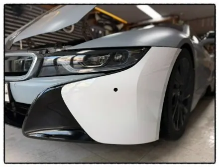 bmw i8 범퍼 수리 도색 및 범퍼 랩핑. 펜더 랩핑으로 깔끔하게 해보자~^^ / 동대문구 장안동
