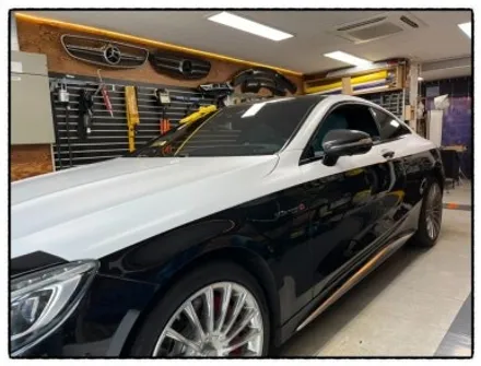 벤츠 s63 amg 사틴 화이트 투톤 랩핑 해보자. / 동대문구 장안동