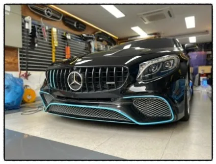 벤츠 s63 amg 투톤 랩핑 제거 후 크롬 랩핑. 포인트 랩핑 하면 어떤 변하게 올까?? / 동대문구 장안동