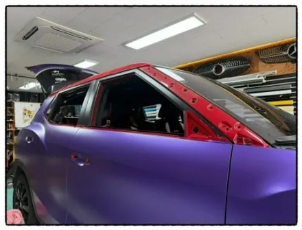 티볼리 전체랩핑제거 후 에이버리 슈프림 satin metallic purple 색상으로 전체 랩핑 하자^^ / 동대문구 장안동