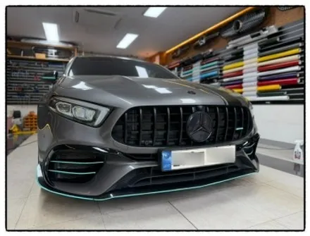 벤츠 a45 amg 범퍼 에어덕트 몰딩 교환 ppf 작업. 엠블럼 랩핑. 휠 랩핑. 라인 포인트 랩핑 추가 작업해보자!! / 동대문구 장안동
