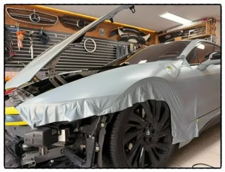 bmw i8 범퍼 수리 도색 및 범퍼 랩핑. 펜더 랩핑으로 깔끔하게 해보자~^^ / 동대문구 장안동