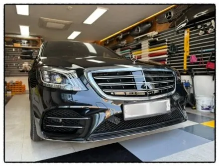 벤츠 s350 차량을 벤츠 s450 amg 앞 범퍼. 헤드라이트. 뒤 범퍼. 테일램프 교환과 본넷 도색. 휀다도색 으로 후기형 amg 차량으로 변신해 보자!! / 동대문구 장안동