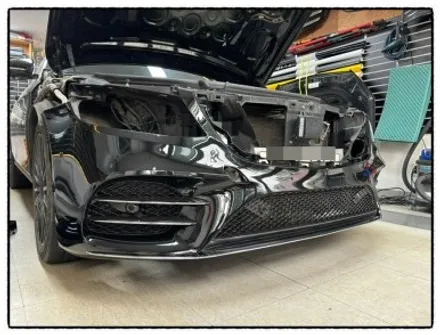 벤츠 s450 전면. 조수석 사고로 인해 범퍼. 헤드라이트. 휀다. 사이드스컷 교환 도색으로 깔끔하게 만들어 보자^^ / 동대문구 장안동