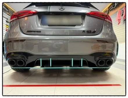 벤츠 a45 amg 범퍼 에어덕트 몰딩 교환 ppf 작업. 엠블럼 랩핑. 휠 랩핑. 라인 포인트 랩핑 추가 작업해보자!! / 동대문구 장안동
