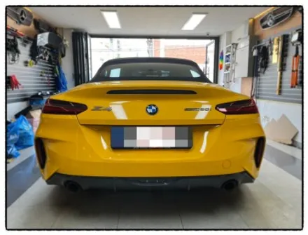 bmw z4 전체 랩핑 제거 및 사고 수리 도색으로 세차로 만들어 보자. / 동대문구 장안동