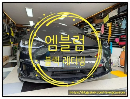 테슬라 모델x 루디크러스 엠블럼과 블랙 모델x 레터링 부착해 보자~^^ / 동대문구 장안동