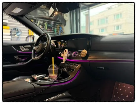 벤츠 e220d 카브리올레 뒤 범퍼 크롬 몰딩과 디퓨저 랩핑으로 변화를 줘 보자~^^ / 동대문구 장안동