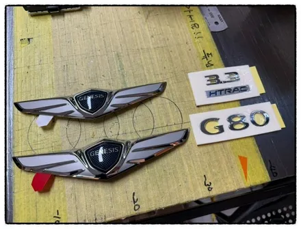 제네시스 g330 차량 신형 엠블럼과 g80 레터링 교환으로 업그레이드해 보자!! / 동대문구 장안동