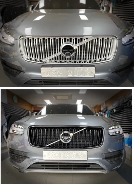 볼보 xc90 블랙그릴교환 및 범퍼 디퓨져 블랙랩핑 !!! / 동대문,광진구,중랑구