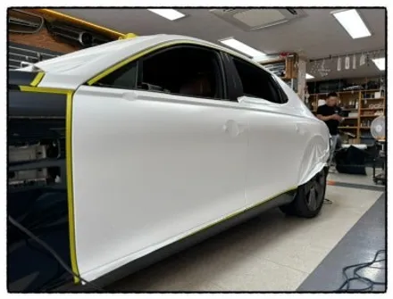 제네시스 g80 투톤랩핑제거 후 Gloss White Gold Sparkle 색상으로 전체랩핑으로 멋진 차량 만들어 보자!! / 동대문구 장안동