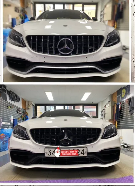 벤츠 c63s amg 루프스킨.그릴크롬.범퍼몰딩랩핑 해보자.장안동랩핑전문점.튜닝커스텀 / 동대문,광진구,중랑구
