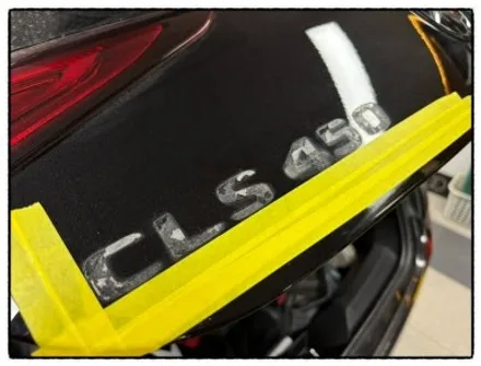 벤츠 cls 450 차량을 블랙 레터링 부착으로 cls 53 amg 차량으로 업그레이드해 보자~^^ / 동대문구 장안동