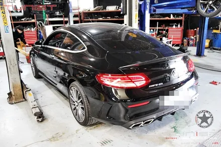 벤츠 c200쿱 amg 스타일 듀얼 가변배기와 63amg 디퓨져 장착 / 안산 상록