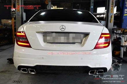 벤츠w204 c200 듀얼 가변배기 작업과 63amg 사각팁 대박사건~! / 안산 상록
