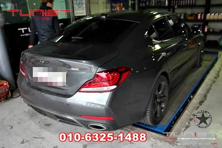 제네시스 g70 3.3t 부밍음 없는 배기튜닝 챔버타입 듀얼 가변배기 / 안산 상록