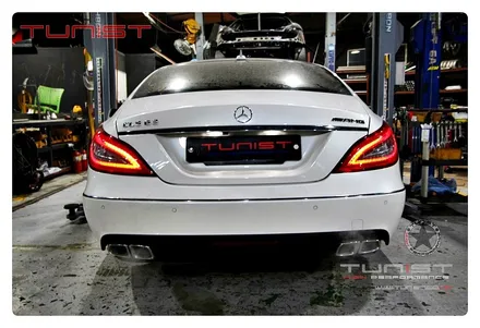 벤츠 w218 cls400 amg 배기음 가변배기 배기튜닝 amg 사각팁 / 안산 상록