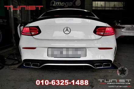 벤츠 w205 c200 amg 디퓨져 amg사각팁 그리고 듀얼 가변배기 / 안산 상록