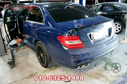 벤츠 w204 c200 amg배기튜닝 듀얼 가변배기 amg 사각 듀얼팁 / 안산 상록