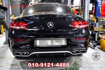 벤츠 w205 c200쿱 듀얼 가변배기 와 amg 디퓨져 장착 / 안산 상록