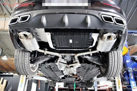 벤츠 c200쿱 amg 스타일 듀얼 가변배기와 63amg 디퓨져 장착 / 안산 상록