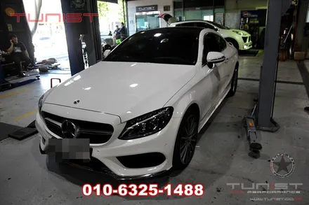벤츠 w204 c200 amg배기튜닝 듀얼 가변배기 amg 사각 듀얼팁 / 안산 상록