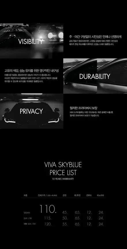 김해블락포디썬팅. 비바 스카이블루 올뉴카니발하이리무진 허니콤블라인드 BLOCKFORD VIVA SKYBLUE / 경남 김해