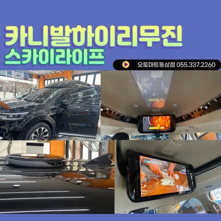 2014 쏘렌토R 천장모니터 비클시네마 VC-173ST 무시동TV시청 에코파워팩24C 포칼 PS165SF 스피커    하이리무진 스카이라이프 / 경남 김해