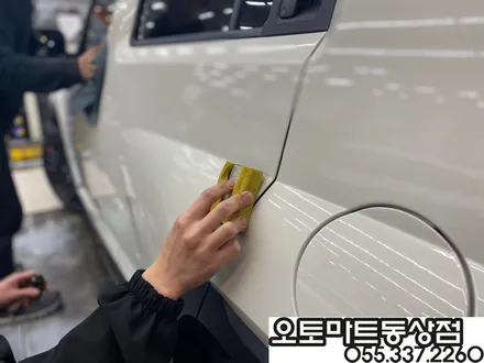 김해 레이노썬팅  믿고 맡겼습니다~언블리치드 아이보리 블랙모노톤 캐스퍼 터보 액티브 / 경남 김해